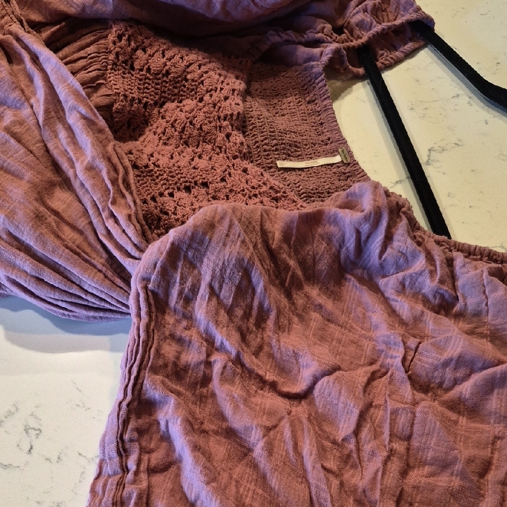 Free People Dusty Rose Crochet Detail Dress - Picture 12 of 12